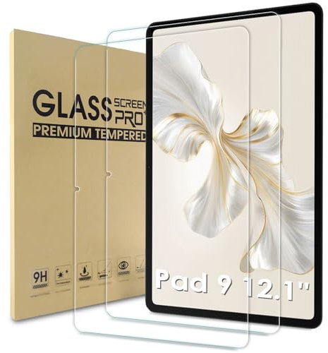 WD&CD 2 Stück Schutzfolie kompatibel mit Honor Pad 9 12.1 Zoll, HD Displayschutzfolie, 9H Härte, Anti-Bläschen, Anti-Kratzen