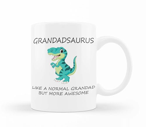 VIROSA Grandadsaurus Mug – Like a Normal Grandad But More Roar-Some | Gift for Grandad, Grandpa Birthday, Christmas, Father’s Day, Funny Dinosaur Coffee Mug for Any Occasion