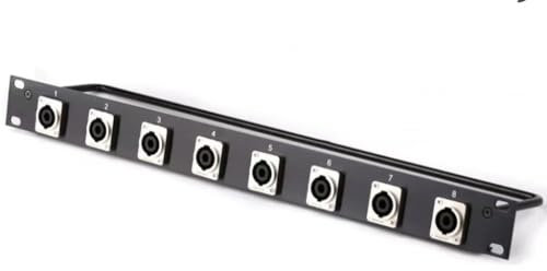 WENWENLEE Rack-Patchpanel, 8-polig, 12-polig, 16-poliger Chassis-Anschluss, 1U-Lautsprecherhalterung, geeignet for professionelle Lautsprecher-Audiokabel-Stecker(1U-8D)