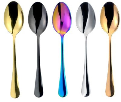 Personalised Stainless Steel Teaspoon with Custom Engraving, Multiple Colours (Rainbow)