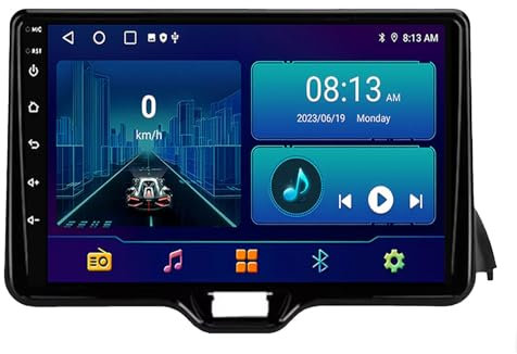 Android 14 con Radio Coche Bluetooth para Toyota Yaris Vios 2020-2023 9 Pulgadas pantalla táctil coche incorporada Carplay Android Auto con Navegación GPS FM RDS WiFi SWC(P5 4G+WIFI 8Core 8G+128G)