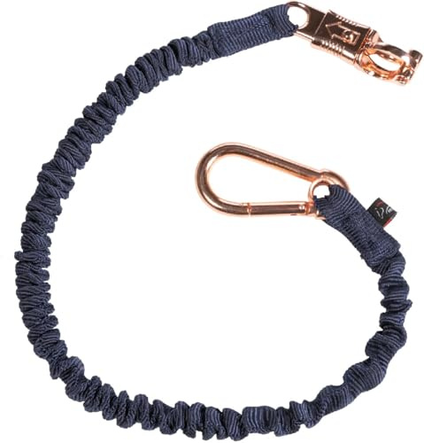 HKM Rosegold Elastischer Anbindestrick, Marineblau/Roségold, ca. 90 cm
