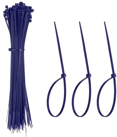 YELARXI Zip Ties Plastic Cable Ties, Self-Locking Wire Zip Tie 8 Inch Fit for Home Garden Office Workshop Travel - (100 Pack, Dark Blue)