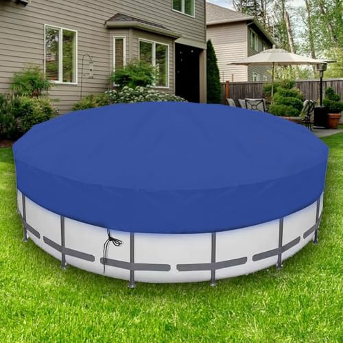 Premium Round Pool Cover for Above Ground Pools, Cold and UV Resistant, Weatherproof and Durable, Solar Covers for Outdoor Swimming Pools,Blue,8FT/243CM