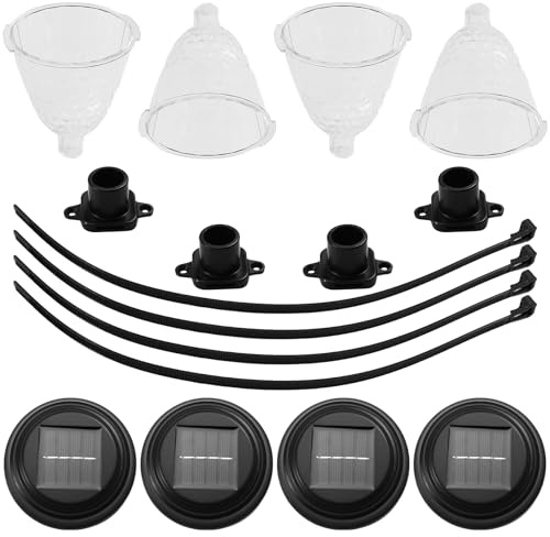 Fangxuee Set of 4 Solar Lights for Outdoor Swimming Pool Fence, Above Ground Pool Decoration Accessories