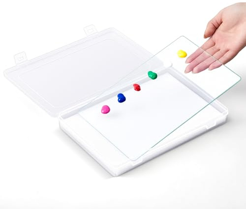 Nuanchu 2-teilige praktische Ölfarben-Palette aus Glas, luftdicht, Nass-Palette und gehärtetes Glas, hält die Farbe frisch, ideal für Reisen (26 x 17 cm, transparent)