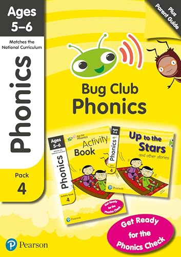 Phonics - Learn at Home Pack 4 (Bug Club), Phonics Sets 10-12 for ages 5-6 (Six stories + Parent Guide + Activity Book)