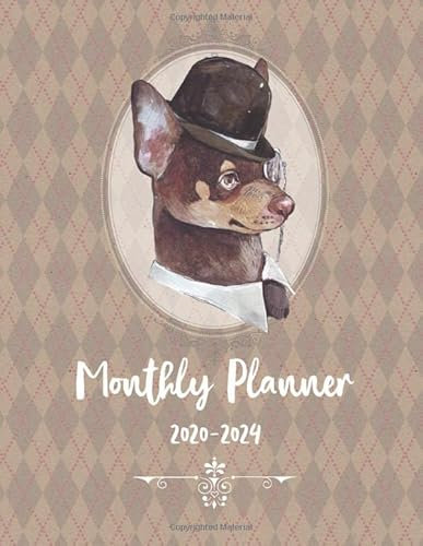 2020-2024: 5 Year Planner 2020-2024: 60 Month Yearly Planner Monthly Calendar | Large Size 8.5x11 | Dog V.19