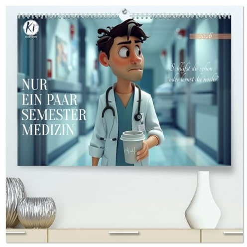 Nur ein paar Semester Medizin (hochwertiger Premium Wandkalender 2026 DIN A2 quer), Kunstdruck in Hochglanz: Entdecken Sie das ganz normale Chaos - Der Kalender für Medizinstudenten (CALVENDO Spass)