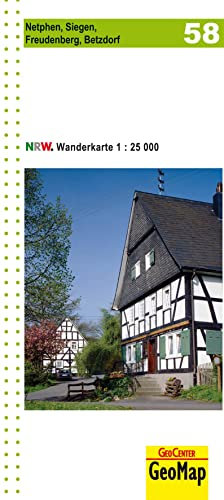 Netphen, Siegen Blatt 58, topographische Wanderkarte NRW: 1:25.000 (Geo Map)