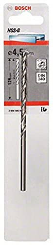 Bosch Professional 1x HSS-G Broca para metal (Ø 4,5 mm, Robust Line, Accesorios para taladro)