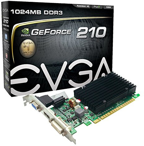 EVGA 01G-P3-1313-KR GeForce 210 Carte Graphique Core 520 MHz DDR3 SDRAM 1 Go PCI Express 2.0 x16