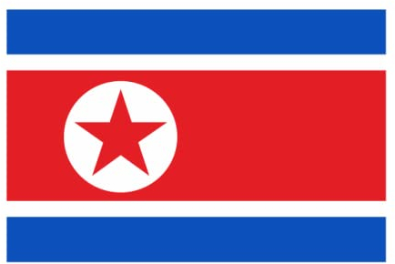 U24 Aufkleber Nord Korea Flagge Fahne 8 x 5 cm Autoaufkleber Sticker