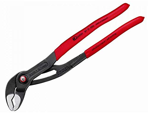 Knipex Cobra Quickset Pinza Regolabile di Nuova Generazione per Tubi e Dadi Bonderizzata Grigia, Rivestiti in Resina Sintetica Antiscivolo 300 Mm (Confezione Self-Service/Blister) 87 21 300 Sb