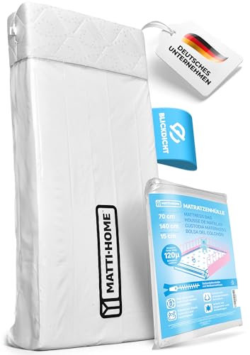 Matti-Home Housse de Protection en Plastique pour Matelas avec Fermeture éclair 7 Tailles, Sac de Rangement Imperméable et Résistant aux Déchirures pour Déménagement, Stockage, Transport 70x140x15cm