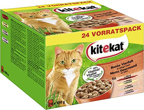 Kitekat Katzenfutter Bunte Vierfalt in Soße, 24 x 100 g
