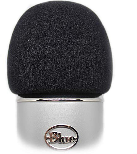 Foam Windscreen for Blue Yeti - Can Also Cover Other Large Microphones such as MXL, Audio Technica and more - Made from a Quality Sponge Material to Act as a Pop Filter for your Mic - Black Color
