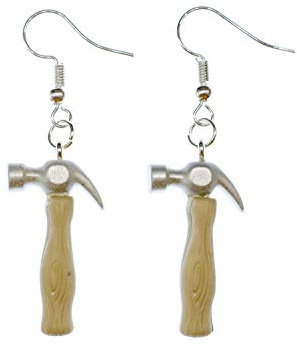 Miniblings Hammer Ohrringe Zimmermannshammer Hänger Werkzeug Handwerk Heimwerker - Handmade Modeschmuck I Ohrhänger Ohrschmuck versilbert