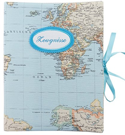 bettina bruder - Zeugnismappe DIN A4 - innen 30 Sichthüllen - Landkarte