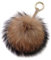 Damen Pom Pom Bommel Anhänger Taschenanhänger Schlüsselanhänger für Handtaschen, Rückspiegel im Auto (Braun)