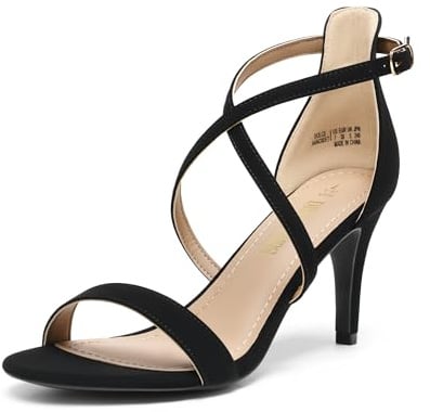 DREAM PAIRS Women's Dolceheeled sandal | Faux sheepskin PU upper, anti-slip outsole, roomy round toe, chunky heel, timeless strap design