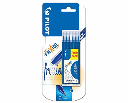 PILOT Etui de 6 recharges Frixion Ball / Clicker Moyen Encre bleue