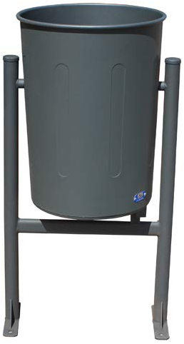 PAL | Papelera Exterior Circular de Hierro Life. Papelera abatible cónica con Sistema de Vaciado basculante. (1- Papelera)