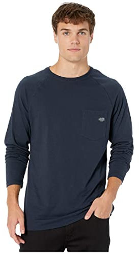 Dickies Men's Temp-iq Performance Cooling Long Sleeve T-Shirt, Dark Navy, Large