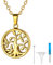 Richsteel Collana Urna Collana Personalizzata con Nome Inciso Albero della Vita 18K Oro Placcato Antiallergico Cremazione Commemorativa Ricordo con Piccolo Imbuto