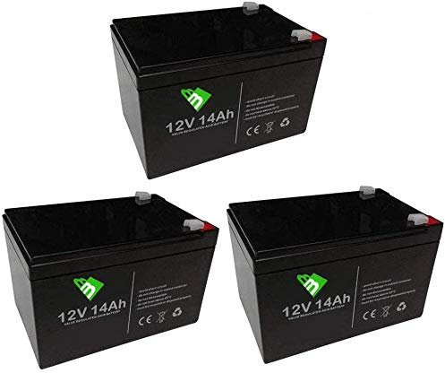 3 X BATTERIA RICARICABILE USO CICLICO PIOMBO 36V 12V Volt 14Ah PER BICI ELETTRICHE 6DZM-