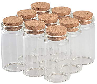 12pcs 50ml Mini Botellas de Cristal con Corchos Botellas de Regalo Frascos de Botellas de Vidrio Botellas de Vidrio para Recuerdos de Bodas