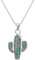 Carino ciondolo a forma di cactus, con zirconia cubica, colore verde, collana girocollo da donna, gioielli alla moda, per compleanno, Capodanno e Rame, colore: Placcato in argento, cod.
