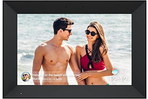 Digitaler Bilderrahmen Dreamtimes 10,1 Zoll, WLAN Digitale Bilderrahmen mit 1280 * 800 Pixeln, HD Touchscreen, mühelose Einrichtung in Einer Minute, um Fotos über die App AiMOR von überall zu senden