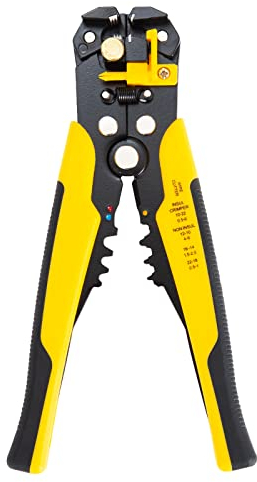 Alicate Pelacables Automático 5 en 1, Multifuncional Herramienta Terminal Alicates de Corte Pelacables Pinza de Compresión para Pelar, Cortar, Presionar el Cables 24-10AWG/ 0,2-6mm²