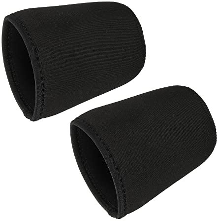 sourcing map Mug Sleeves Neoprene Insulated Protective Non Slip Coffee Tea Cup Silicone Covers for 16-18 Oz Black Pack of 2