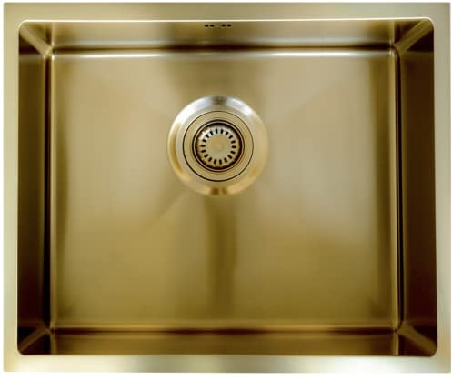 Essebagno Luisa fregadero de una cubeta 55x45 inoxidable oro cepillado