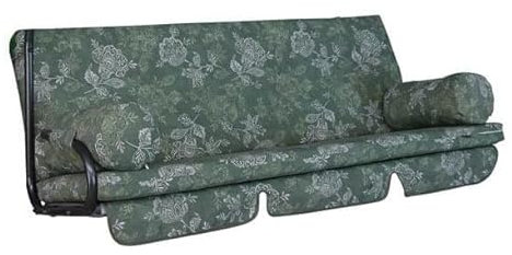 Angerer Freizeitmöbel GmbH Hollywoodschaukel Auflage Trend - passend für viele 3-Sitzer Hollywoodschaukeln - Schaukelauflage Made in Germany (Grün Gemustert)