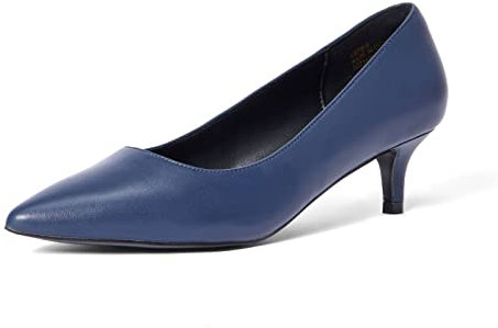 Zhabtuc Damen Pumps mit Kitten Heel, Sexy Spitz Niedrige Absätze 5 cm Absatzschuhe Geschlossene Pumps mit Kleinem Absatz Elegant Brautschuhe Büro Heel Schuhe, Navy Blau 38.5EU