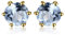 JewelryPalace Rundschliff 1.2ct Echt Blautopas Ohrstecker Silber 925 Damen, Naturstein Schmuck Set, Ohrringe Silber Edelstein Mädchen, Ohrstecker Silber Klein mit Stein Frauen Geschenk Vergoldet