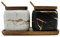 KIDYBELL 2 Sets von Marmor-Keramik-Gewürzgläsern, Keramik, Zuckerdose mit Deckel, Tablett und Löffeln (schwarz und weiß)