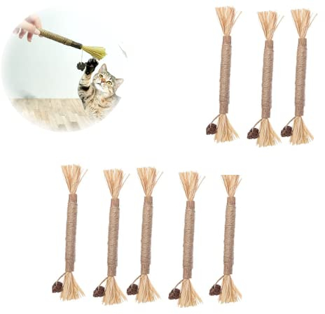 Vokowin 8 Packs Natural Matatabi Silvervine Chew Sticks, Cat Teeth Nip Cleaning Chew Sticks Cat Toys Natural Cat Teeth Nip Cleaning Teeth TOY for indoor and outdoor (K176-8)