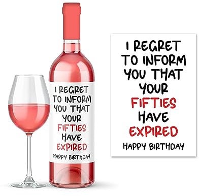 Rib Ticklerz - Funny Wine Label - Funny Birthday Gift - 60th Birthday Present - 60th Birthday Wine Label - Work Colleague Best Friend Birthday - Joke Work - WLS55