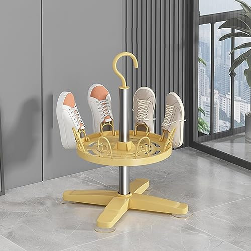 Schuhkarussell Schuhregal, Teleskop-Schuhregal, Teleskopregal Höhenverstellbar,3Ebenen Schuhregal Kreativer Drehbarer Schuhschrank, Für Wohnzimmer, Schlafzimmer, Schuhregal Platzsparend ( Color : Gold