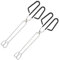 Relaxdays Grillzange 2er Set, Edelstahl, Rutschfester Griff, Scherenzange für Grill & Küche, 33 cm lang, Silber/schwarz