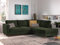 Lisa Design Jake - Ecksofa mit Schlaffunktion - 5-Sitzer - aus Samt - rechts Grün