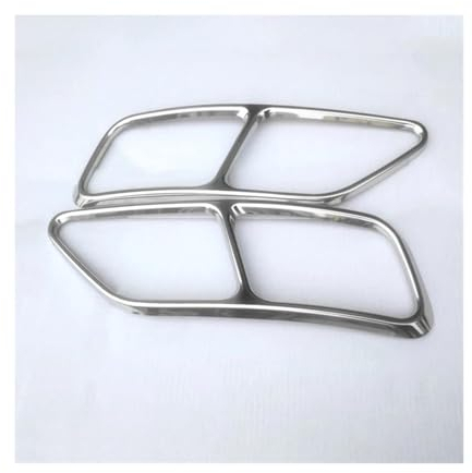 PONNYC Auspuffblenden Für A-udi A5 A4 B9 2020 2021 Schwanz Kehle Rohr Geändert Abdeckung Trim Auto Styling Schwanz Auspuffrohre Dekoration Rahmen Aufkleber Endrohrblende (Color : Silber)