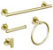 4 Pieces Bathroom Kit Accessories Restroom 24Inch Towel Bar Towel Ring Holder Toilet Paper Holder and Hook Set SUS 304 Stainless Steel Bathroom Hardware Set (Brushed Gold)