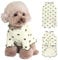 Yaopelky Pet Clothes for Small Dogs Cat Summer Fall Heart Print Shirt Stretchable Ruffle Long Sleeve Outfits for Chihuahua Schnauzer Shih Tzu Yorkie (Beige, S)