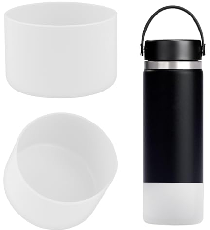 Linkidea 2 Pack Water Bottle Boot Compatible with Hydro Flask Wide Mouth 12oz/14oz/16oz/18oz/20oz, Silicone Bottle Bottom Sleeve Bumper Protector (Clear)