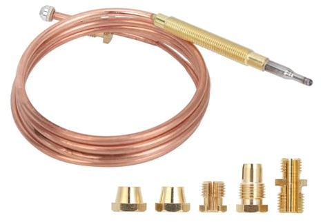 Nikou Thermoelement-Gas, Durchlauferhitzer Gasdruckregler Gasherd Universal-Thermoelement-Kamin-Ersatzset-Adapter, Geeignet für Induktionsherde und Heizgeräte, 900 mm